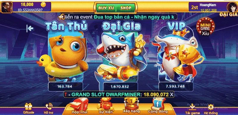 Một số chương trình ưu đãi bất ngờ tại bắn cá  